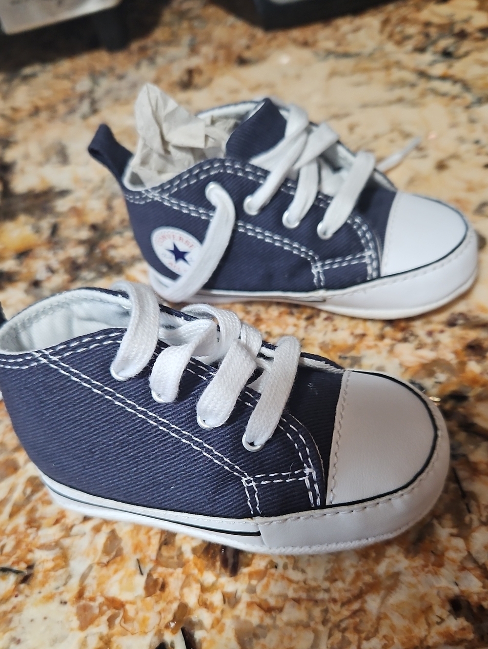 Converse All Star Navy and White Canvas Baby Sneakers